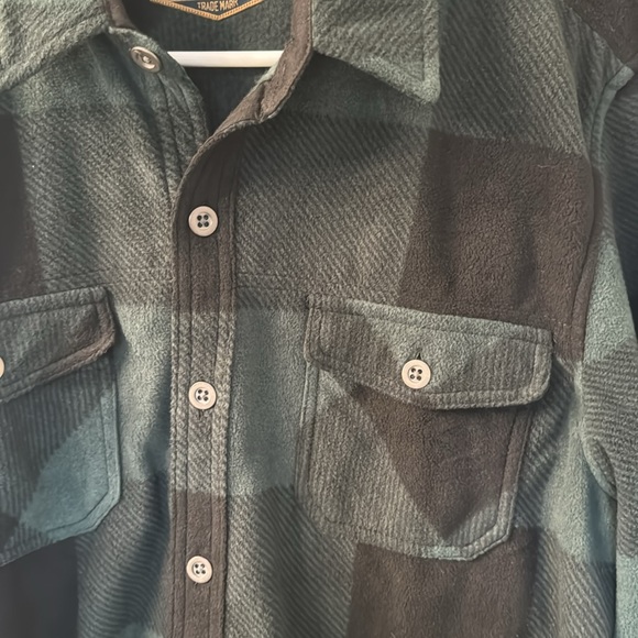 Mens Dry Goods Button-Up Fleece Shirt, Size Medium - Picture 2 of 4